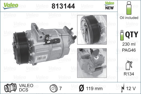 Kompressor, Klimaanlage Valeo 813144 von Valeo