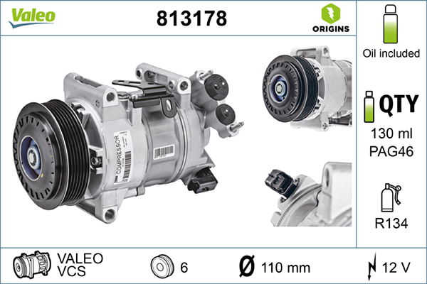 Kompressor, Klimaanlage Valeo 813178 von Valeo