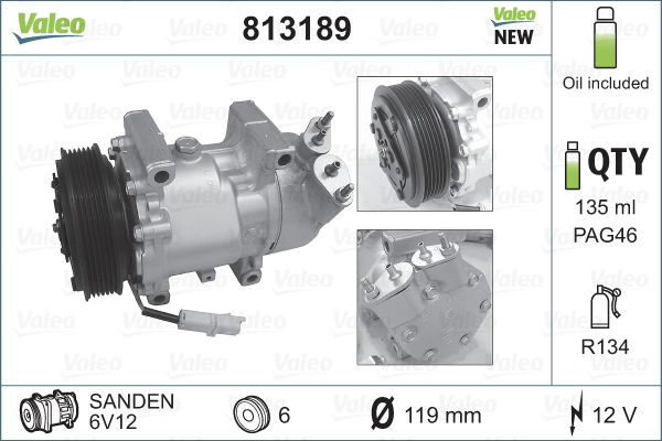 Kompressor, Klimaanlage Valeo 813189 von Valeo