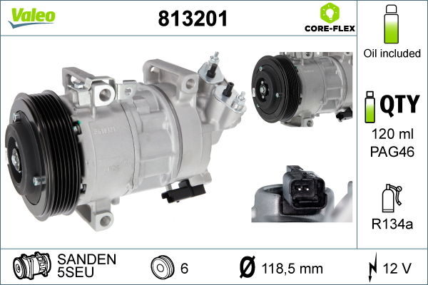 Kompressor, Klimaanlage Valeo 813201 von Valeo