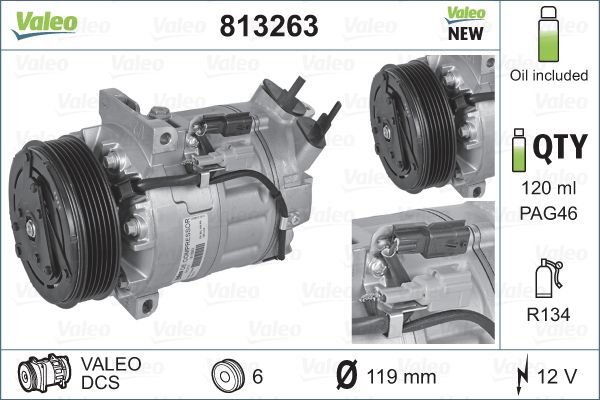 Kompressor, Klimaanlage Valeo 813263 von Valeo