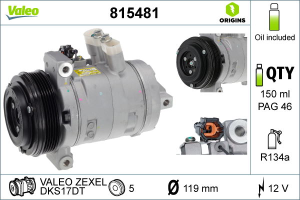 Kompressor, Klimaanlage Valeo 815481 von Valeo