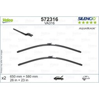 Scheibenwischer VALEO 572316, AquaBlade Länge 650+580mm, Vorne, 2 Stück von Valeo