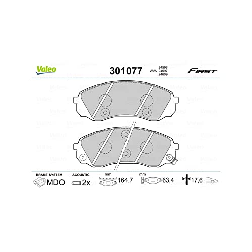 Valeo 301077 Bremsbelagsatz Scheibenfeststellbremse von Valeo