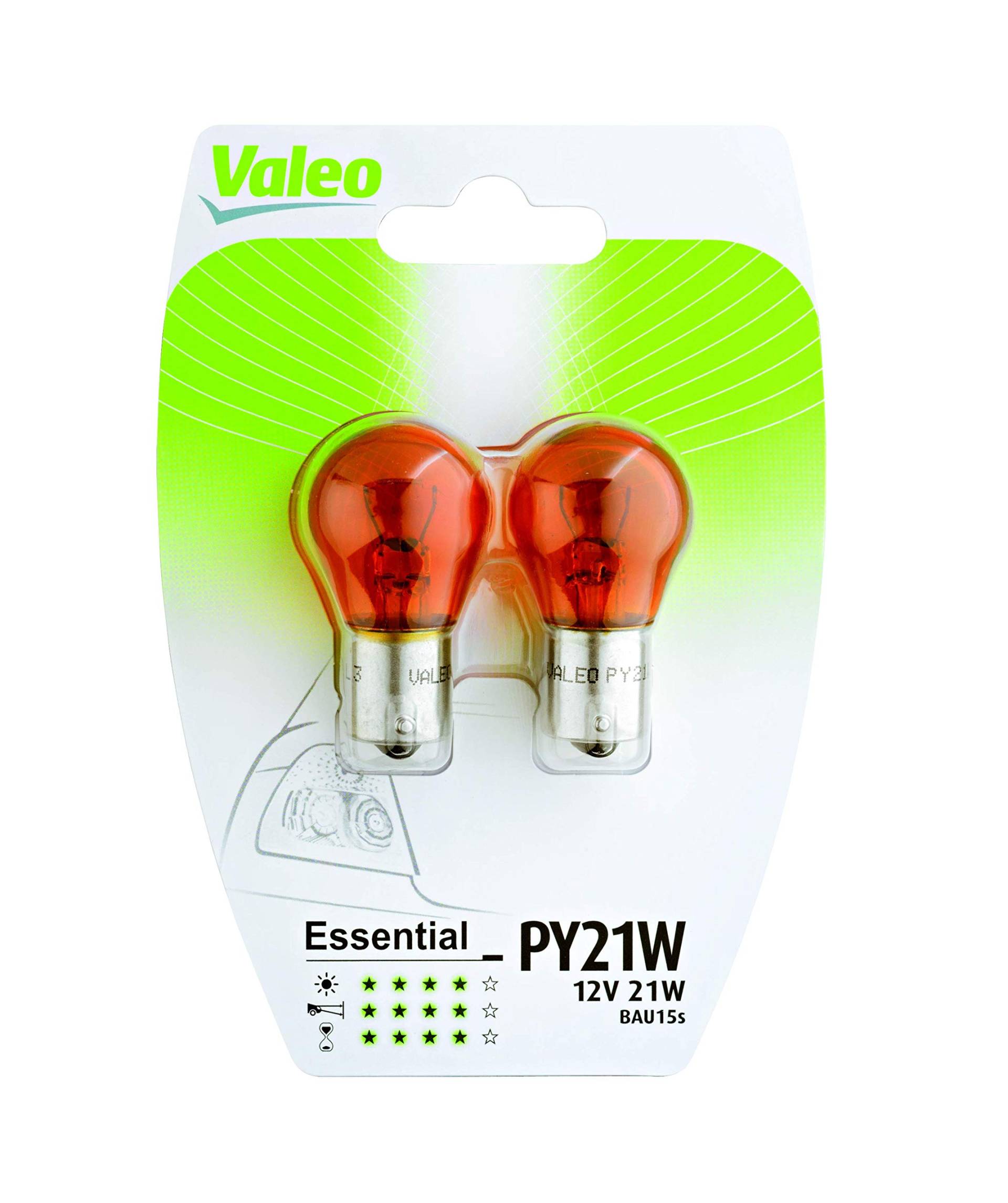 VALEO 32108 Halogen Glühlampe PY21W Essential Blister x2 Set of 2 von Valeo