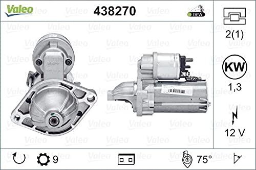 VALEO 438270 Starter Nennleistung: 1,3 kW Stop & Start: NO Zähnezahl: 9 zähne Spannung: 12 V Drehrichtung: CLOCKWISE von Valeo