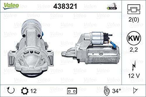 VALEO 438321 Starter Nennleistung: 2,2 kW Stop & Start: NO Zähnezahl: 12 zähne Spannung: 12 V Drehrichtung: CLOCKWISE von Valeo