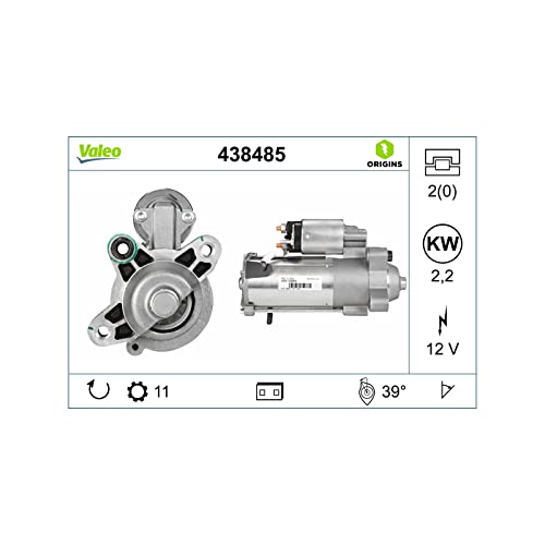 VALEO 438485 Starter Nennleistung: 2,2 kW Stop & Start: NO Zähnezahl: 11 zähne Spannung: 12 V Drehrichtung: CLOCKWISE von Valeo