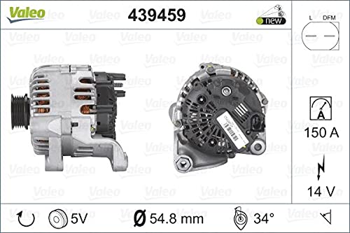 VALEO 439459 Generator Ladestrom des Generators: 150 Amp Rippen: 5 rippen Riemenscheibe Ø: 54,8 mm Spannung: 14 V Drehrichtung: CLOCKWISE von Valeo