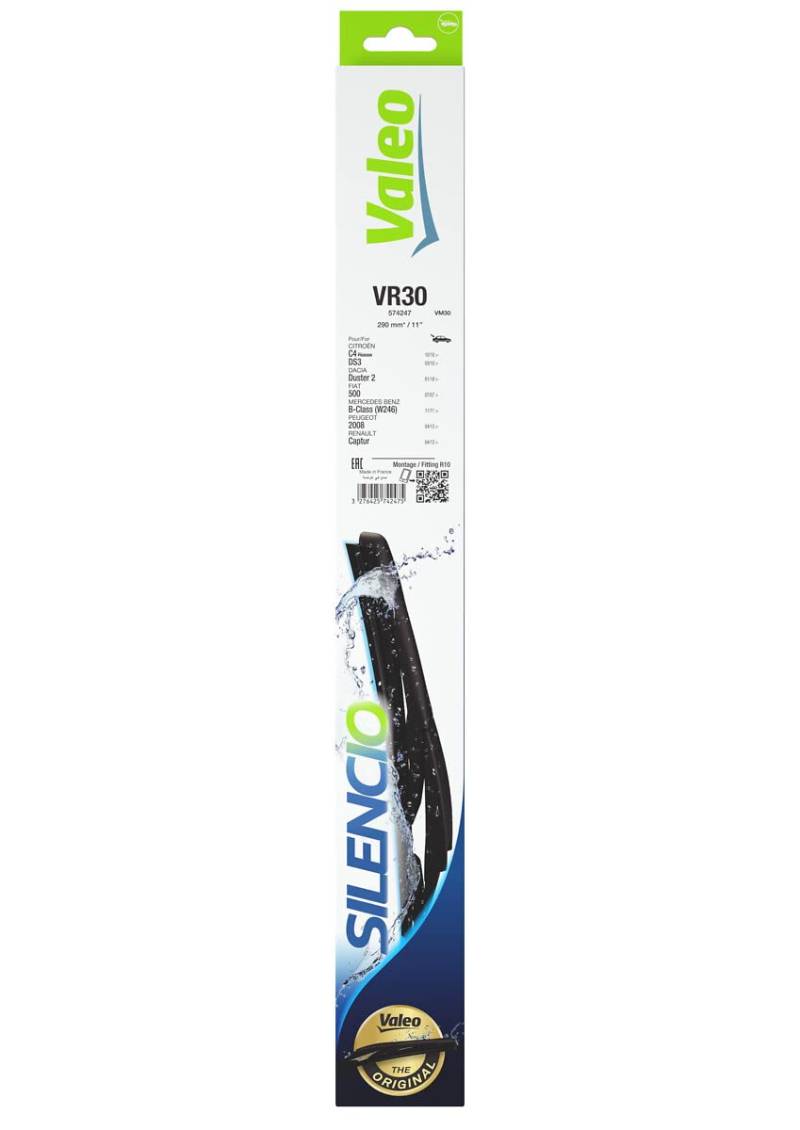 VALEO Silencio Wischer - VM208 - Set aus optimal aerodynamischen konventionellen Original Wischerblättern mit Spoiler - 550mm/525mm - Vorne - Set mit 2 Wischerblättern - 574253 von Valeo