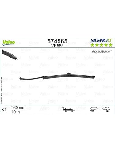 VALEO Silencio Original Aquablade Wischer - VR565 - Erstklassige Reinigungs- und Wischleistung - Wischblatt 260mm - Hinten - Beinhaltet: 1 Wischblatt - 574565 von Valeo