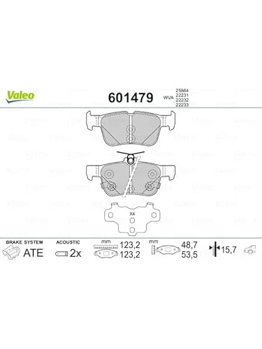 VALEO 601479 Bremsbelagsatz Scheibenfeststellbremse Bremsbelagsatz Scheibenbremse von Valeo