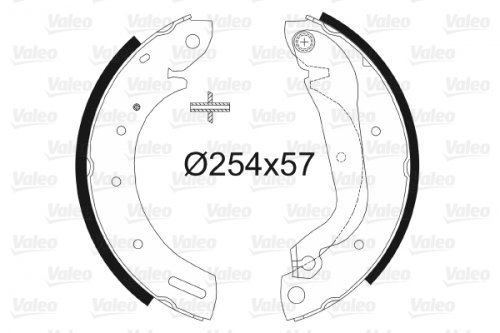 VALEO BRAKE SYSTEMS Bremsbacken-Set 562782, Einbaulage: Hinterachse, verkauft von 4, Bremssystem: LUCAS von Valeo