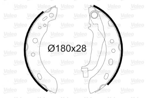 VALEO BRAKE SYSTEMS Bremsbacken-Set 564041, Einbaulage: Hinterachse, verkauft von 4, Bremssystem: LUCAS von Valeo