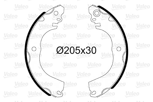 VALEO BRAKE SYSTEMS Bremsbacken-Set 564202, Einbaulage: Hinterachse, verkauft von 4, Trommeldurchmesser: 205 von Valeo