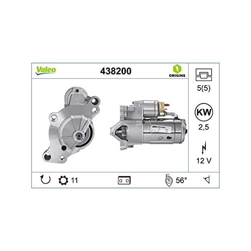 VALEO 438200 Starter Nennleistung: 2,5 kW Stop & Start: NO Zähnezahl: 11 zähne Spannung: 12 V Drehrichtung: CLOCKWISE von Valeo