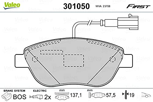 VALEO 301050 Bremsbelagsatz Scheibenfeststellbremse von Valeo