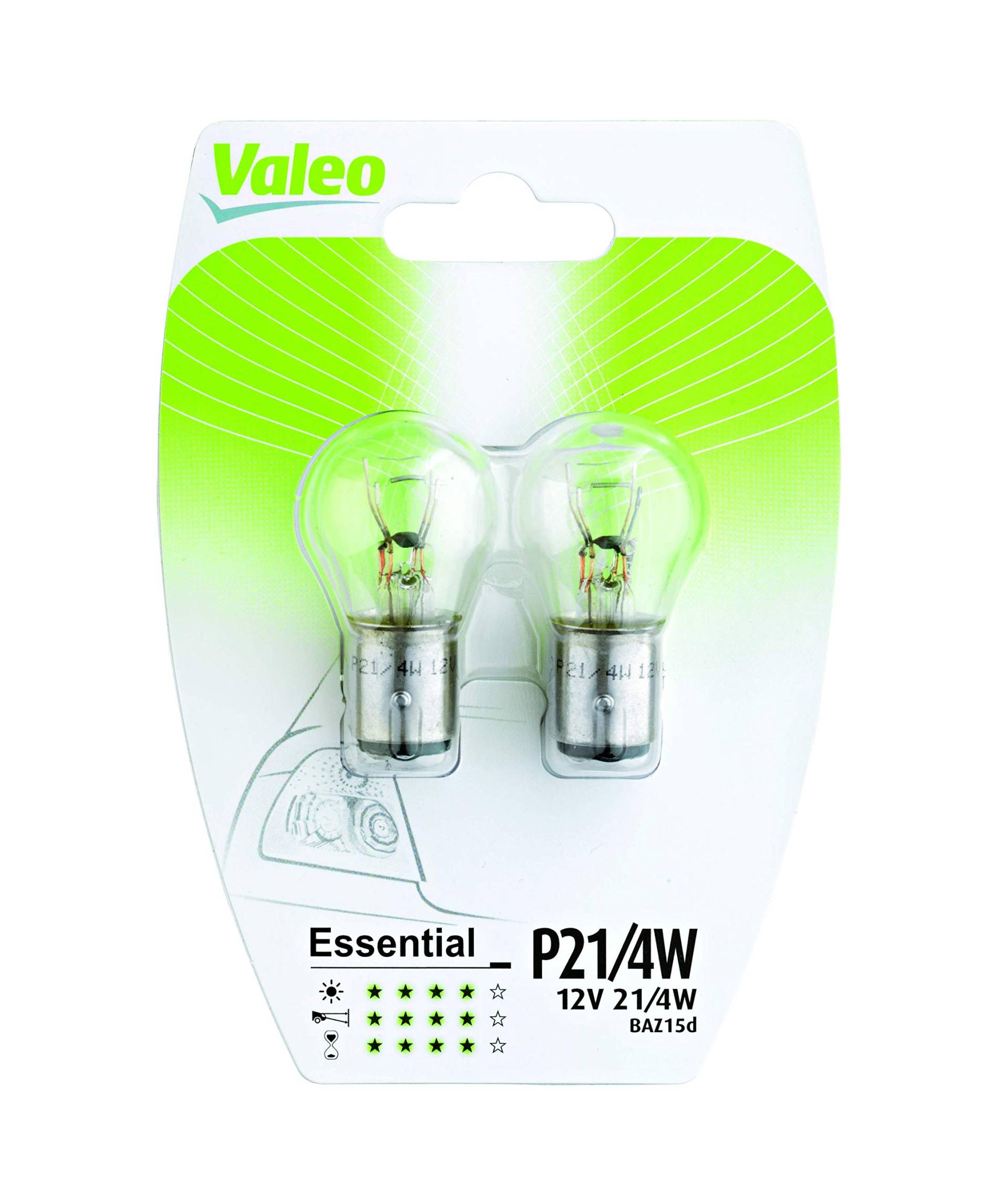 Valeo Halogen Glühlampe, P21/4W-Essential-Blister x2, 32110, Set of 2 von Valeo