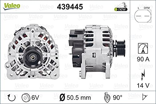 VALEO 439445 Generator Ladestrom des Generators: 90 Amp Rippen: 6 rippen Riemenscheibe Ø: 50,5 mm Spannung: 14 V Drehrichtung: CLOCKWISE von Valeo