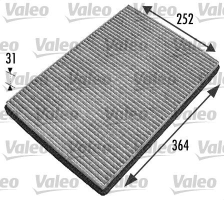 VALEO 698744 Filter, Innenraumluft PROTECT Pollenfilter mit Aktivkohle Schutz vor Pollen, Staub, Bakterien, Gasen und unangenehmen Gerüchen von Valeo