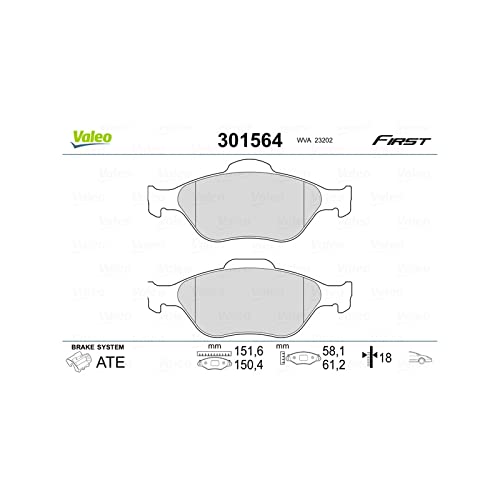 VALEO 301564 Bremsbelagsatz Scheibenfeststellbremse von Valeo