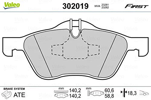 VALEO 302019 Bremsbelagsatz Scheibenfeststellbremse von Valeo