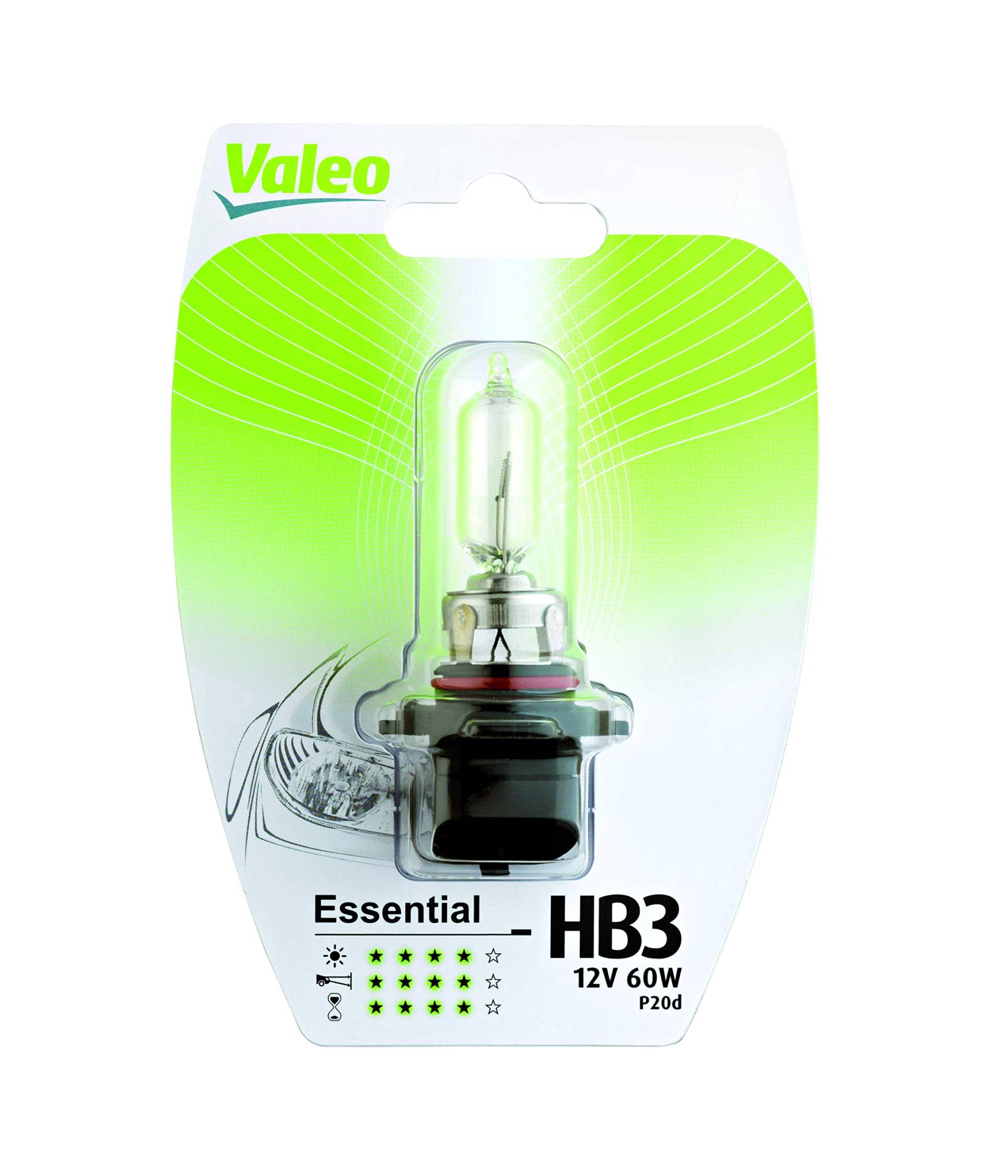 Valeo Halogen Glühlampe, HB3-Essential-Blister x1, 32012 von Valeo