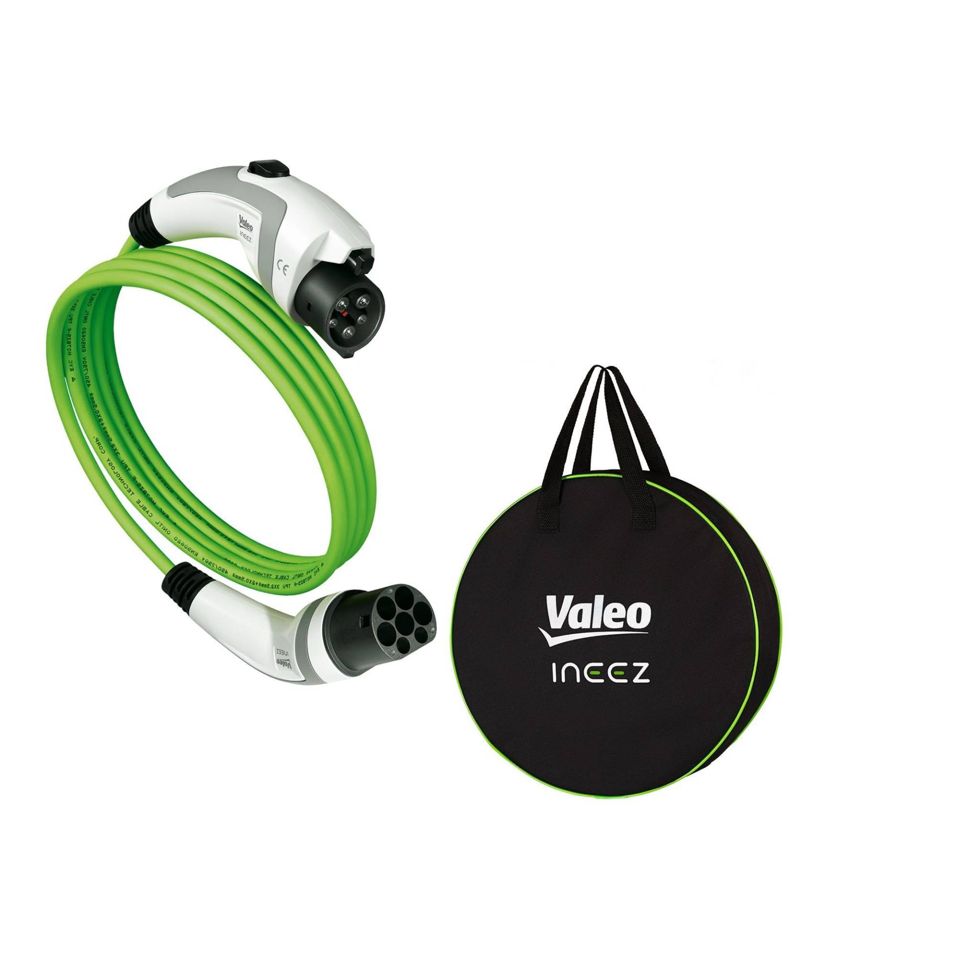 Valeo Ineez - 652101 - Ladekabel für Elektro- oder Plug-In-Hybrid-Fahrzeuge mit Transporttasche - Typ 2 auf Typ 1-7,4 kW - 5 Meter von Valeo