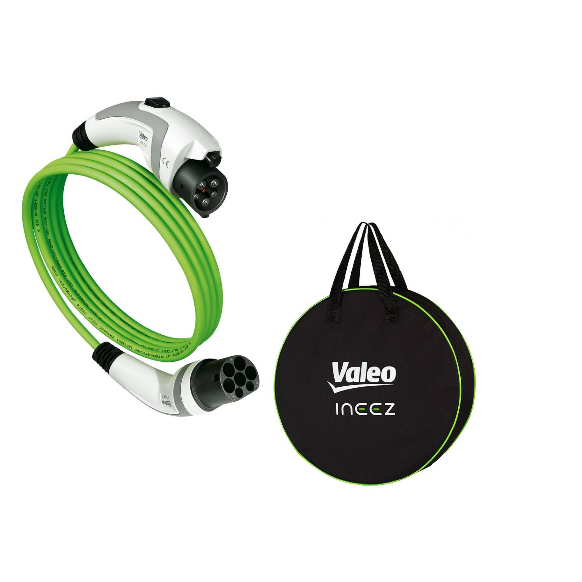 Valeo Ineez - 652107 - Ladekabel für Elektro- oder Plug-In-Hybrid-Fahrzeuge mit Transporttasche - Typ 2 auf Typ 1-7,4 kW - 10 Meter von Valeo