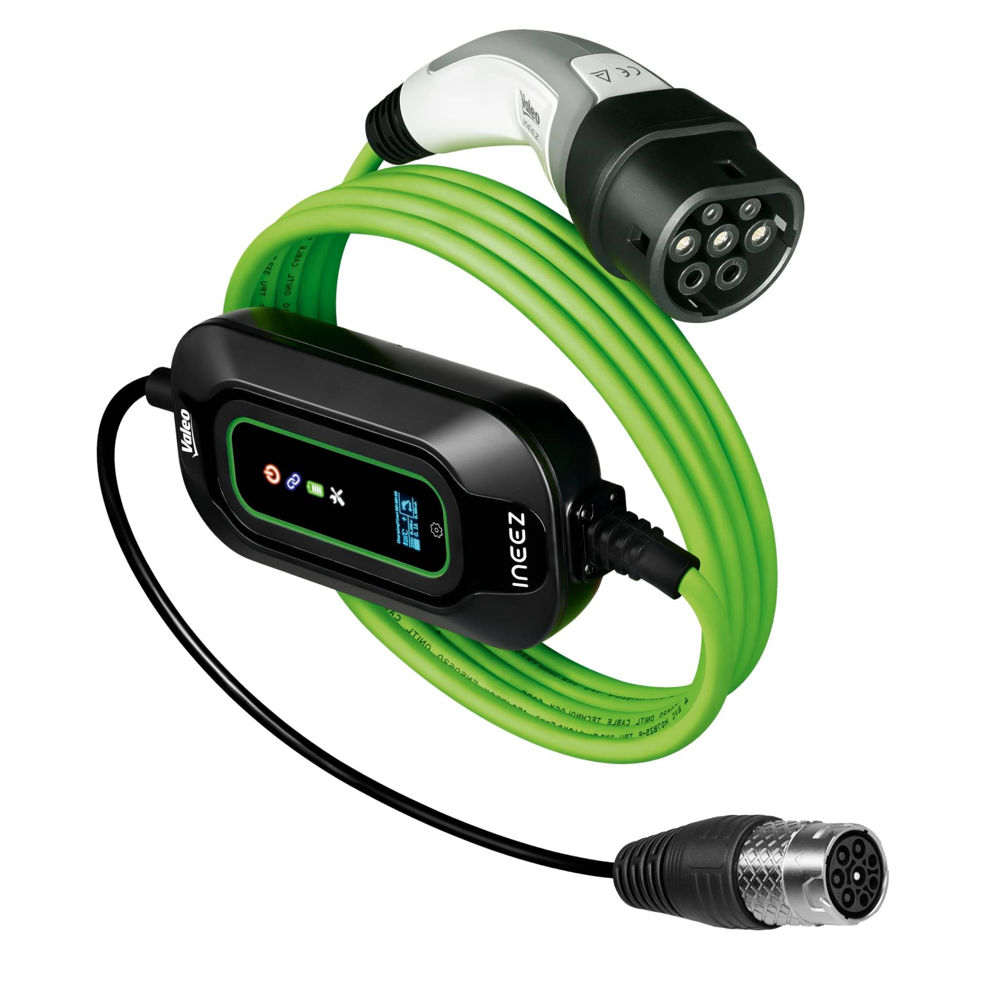 Valeo Ineez - 652117 - Mobiles Ladegerät für Elektro- oder Plug-In-Hybrid-Fahrzeuge mit Transporttasche - Multistecker (Schuko, Typ G, CEE Blue) bis Typ 2 - Bis zu 22 kW - 5 Meter von Valeo