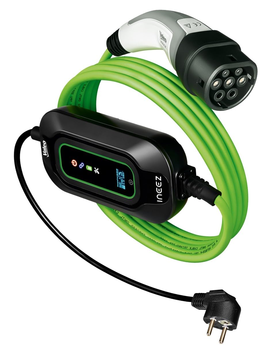 Valeo Ineez - 652132 - Mobiles Ladegerät für Elektro- oder Plug-In Hybridfahrzeuge mit Transporttasche - Haushaltsstecker (Schuko, E/F) bis Typ 2-3,7 kW - 10 Meter von Valeo