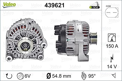 VALEO 439621 Generator Ladestrom des Generators: 150 Amp Rippen: 6 rippen Riemenscheibe Ø: 54,8 mm Spannung: 14 V Drehrichtung: CLOCKWISE von Valeo