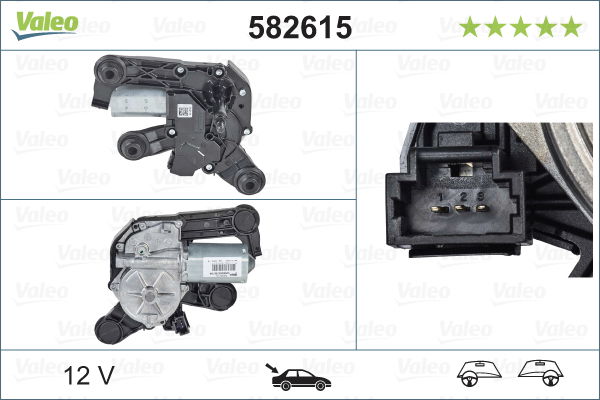 Wischermotor hinten Valeo 582615 von Valeo