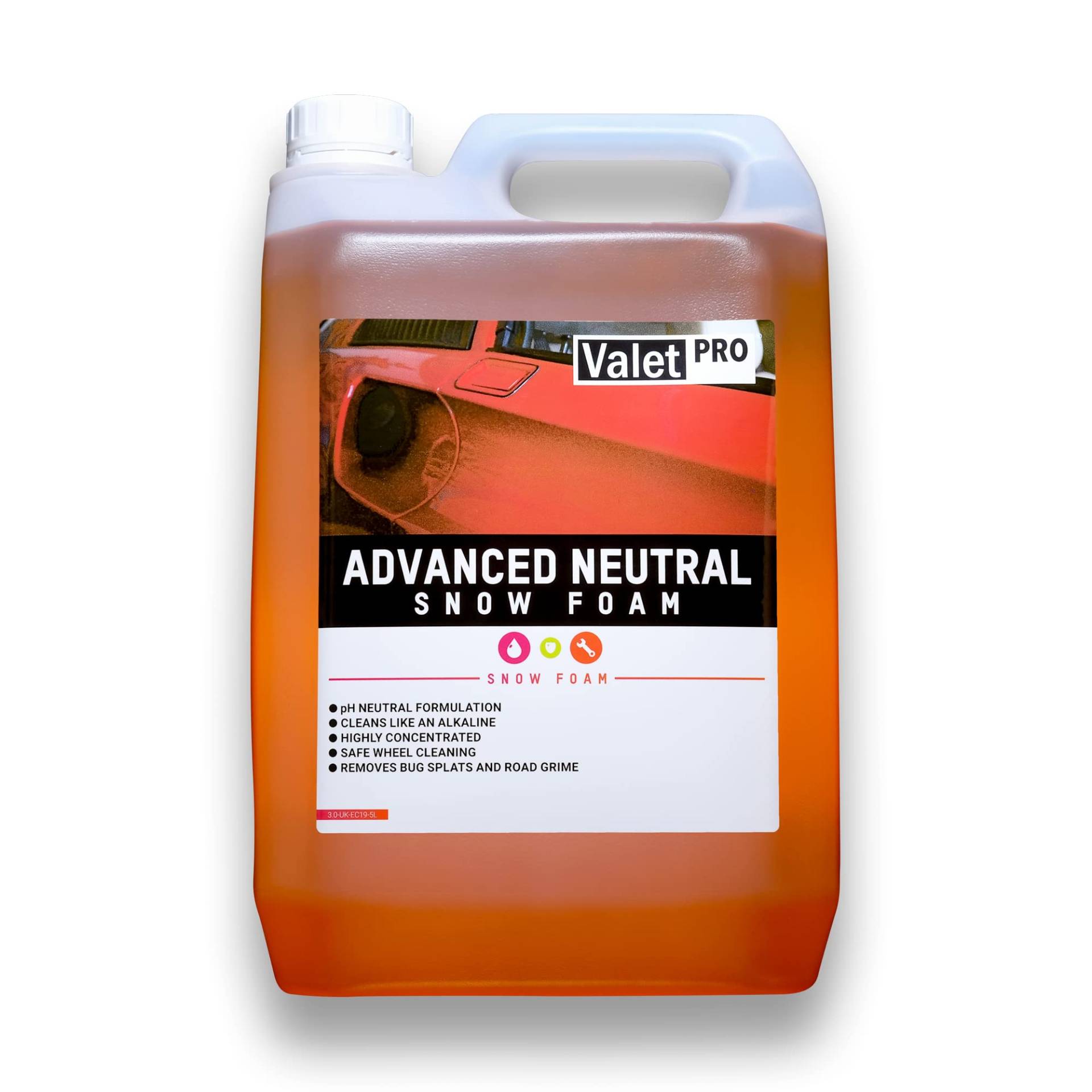 ValetPRO Advance neutral Snow Foam 5 Liter - Dicker Vorwäsche Schaum - alkalische Reinigungswirkung - pH neutral von ValetPRO