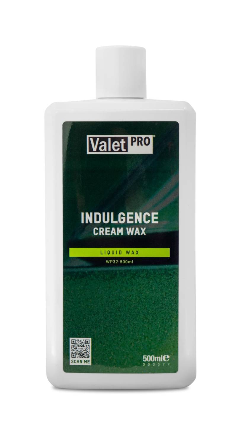 ValetPRO Indulgence Cream Carnauba Autowachs, flüssiges Wachs für Autolackierung, bietet ein schützendes Glanz-Finish – 500 ml von ValetPRO