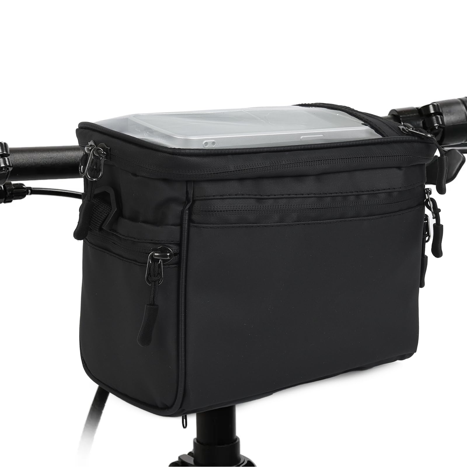 Valleycomfy 5L Fahrradkorb vorne Tasche, Wasserdichter Fahrradkorb Tasche mit Touchscreen und Abnehmbarem Schultergurt für alle Handy,Schwarz von Valleycomfy