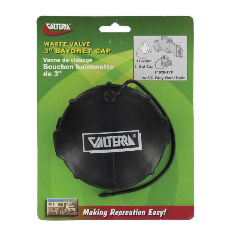 Valterra T1020VP Ablaufventilkappe, 7,6 cm Bajonett, Schwarz von Valterra