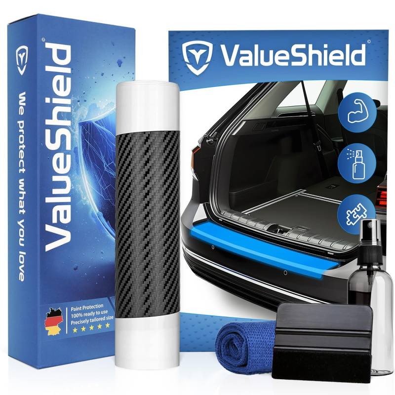 ValueShield Ladekantenschutz passend für BMW 2er F45/F46 Active & Gran Tourer 2015-2018 & M2: Hochleistungsfolie, Lackschutzfolie & Kratzschutz für Kofferraum, Stoßstange, Schweller | Carbon-Design von ValueShield