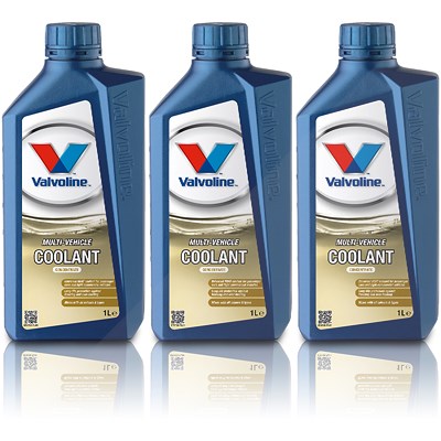 Valvoline 3x 1 L MULTIVEHICLE COOLANT (G11,G12,G12+,G12++,G13) von Valvoline