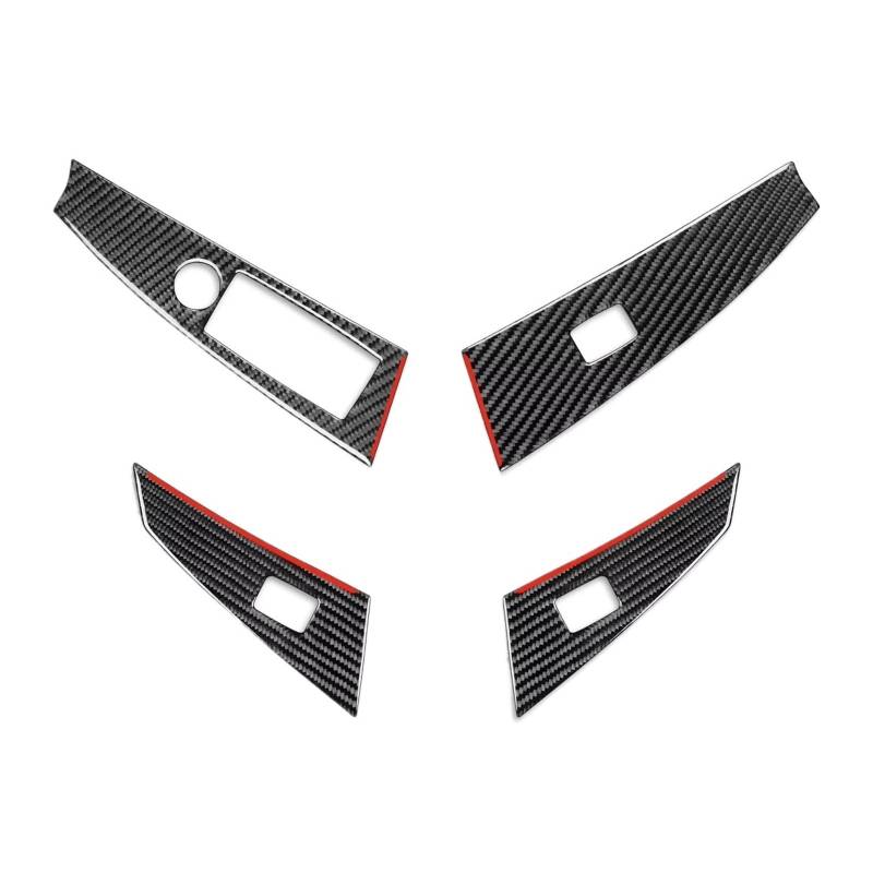 Auto Interieur Abdeckung Carbon Fiber Fensterheber Schalter Taste Trim Abdeckung Auto Innenräume Zubehör Dekoration Aufkleber Für 5 Series E60 2004 2005 2006 2007 Auto Interieur Panel(Black LHD B) von Vamhhx