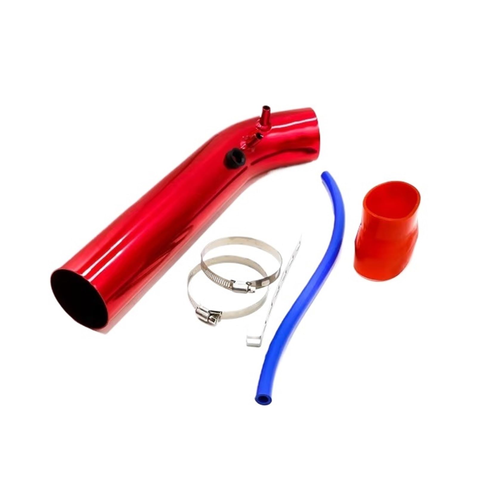 Auto Lufteinlässe 3'' Zoll 76mm Rohre Kaltluftansaugsystem Kanalrohr Kit Luftfilter Universal Aluminium Auto Luftansaugrohr Kit Auto Ansaugrohr(Red) von Vamhhx