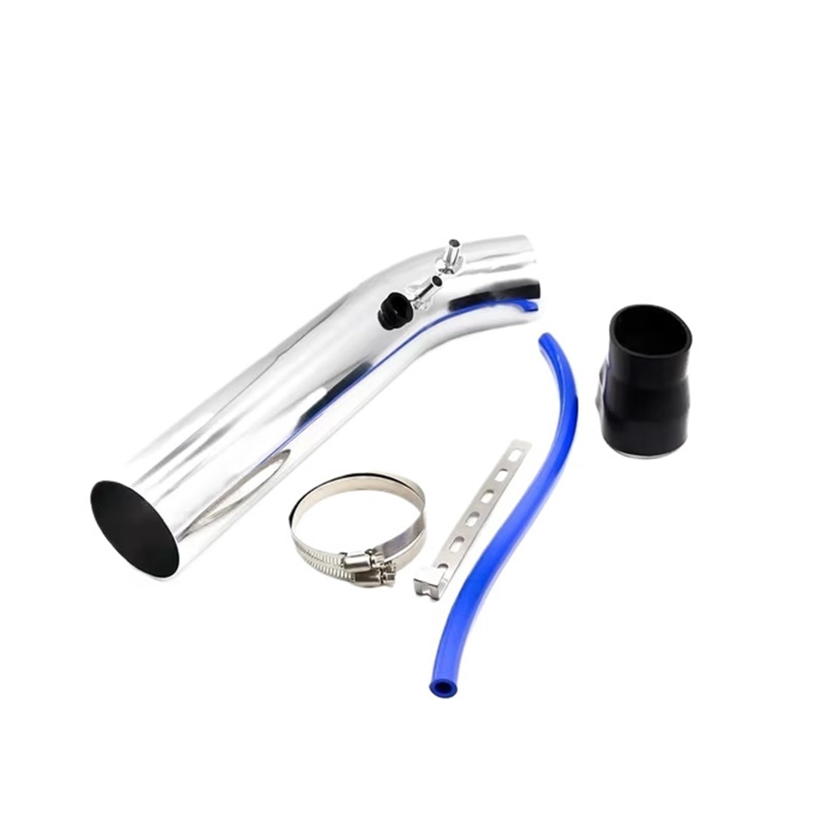 Auto Lufteinlässe 3'' Zoll 76mm Rohre Kaltluftansaugsystem Kanalrohr Kit Luftfilter Universal Aluminium Auto Luftansaugrohr Kit Auto Ansaugrohr(Silver) von Vamhhx