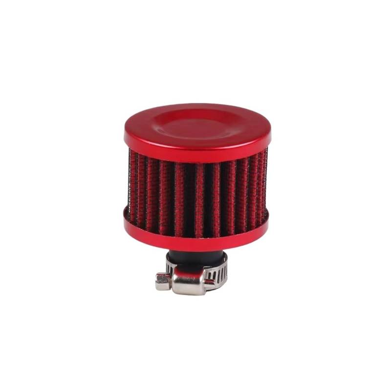 Auto Lufteinlässe Autozubehör Universal Kleiner 12MM Luftfilter Motorrad Turbo High Flow Racing Kaltlufteinlassfilter Pilzkopf Auto Ansaugrohr(Red) von Vamhhx