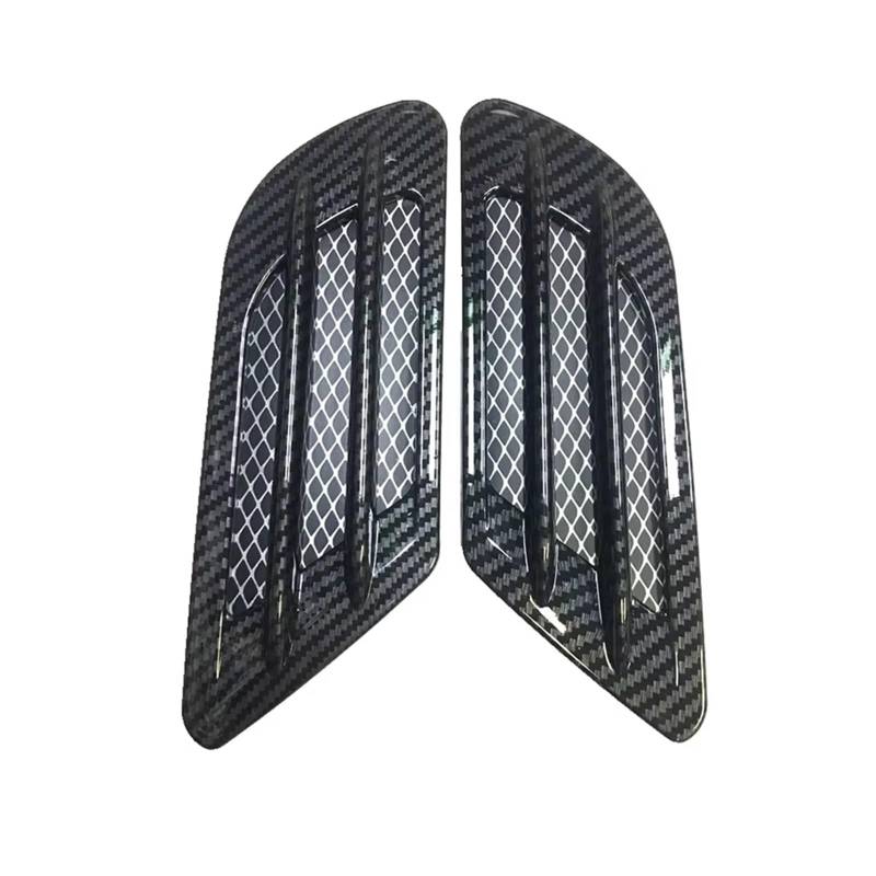 Auto Lufteinlässe Für Fender Loch Abdeckung Ansauggitter Kanal Dekoration ABS Kunststoff Aufkleber Auto Zubehör Außen 2 Stück Auto Seite Air Flow Vent Auto Ansaugrohr(Carbon Fiber) von Vamhhx