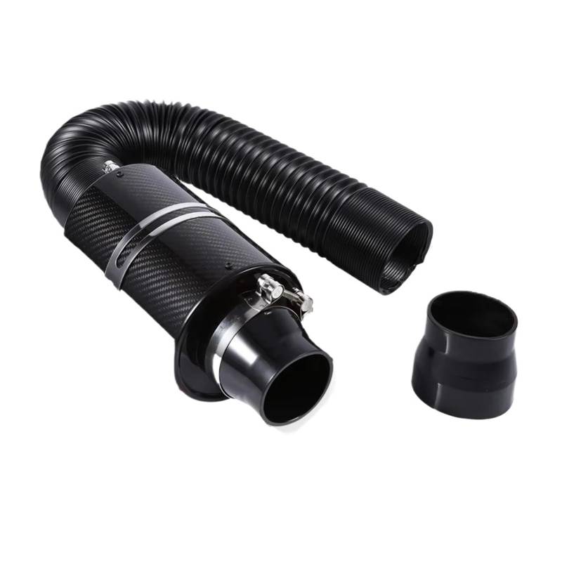 Auto Lufteinlässe Lufteinlass-Kit Luftfilterkasten/ODER OHNE LÜFTER Lufteinlass Mit Lüfter Universal Racing Carbon Fiber Cold Feed Induction Kit Auto Ansaugrohr(Without Fan) von Vamhhx