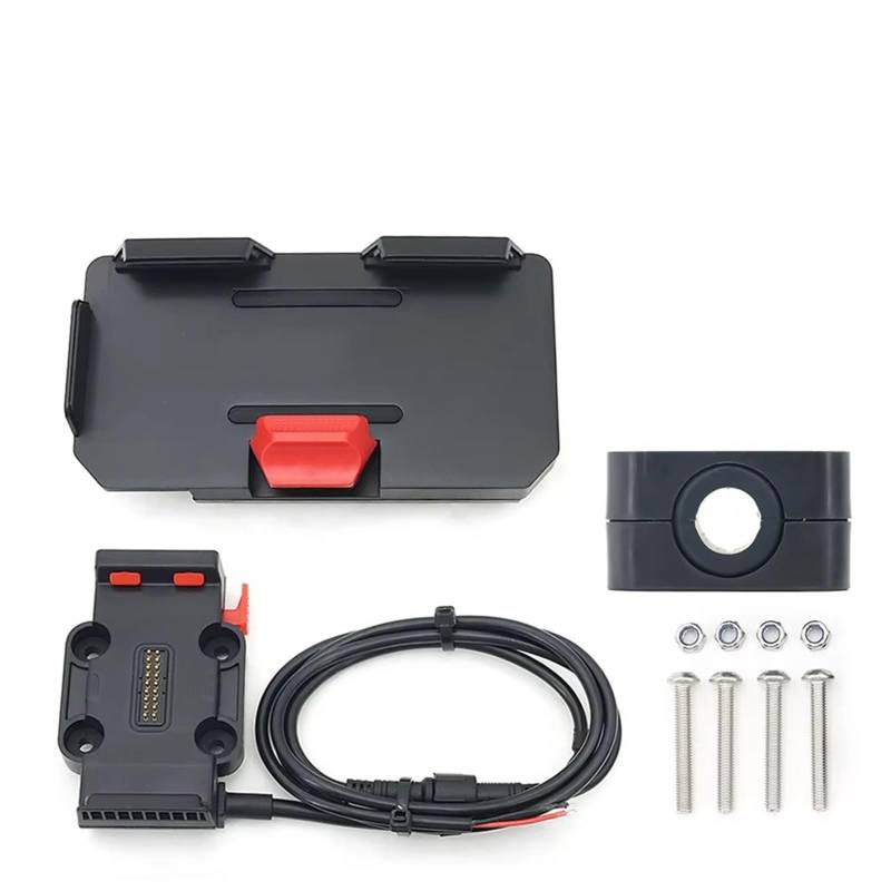 Motorrad GPS Halterung Querstange Roll Bar Telefon Navigation Halterung Basis R1250GS CRF1100L F900XR R18 Für Alle Motorrad Drahtlose Aufladen 12mm 16mm 22mm Navigations Halterung(A Set - Red 12mm) von Vamhhx