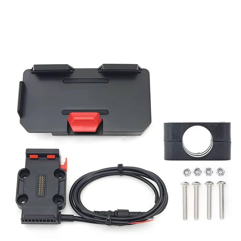 Motorrad GPS Halterung Querstange Roll Bar Telefon Navigation Halterung Basis R1250GS CRF1100L F900XR R18 Für Alle Motorrad Drahtlose Aufladen 12mm 16mm 22mm Navigations Halterung(A Set - Red 22mm) von Vamhhx