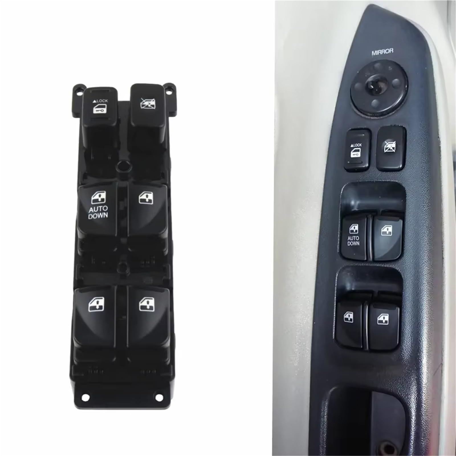 Schalter Fensterheber Auto Power Master Fenster Control Schalter Fensterheber Taste Für Hyundai Für Accent 2007 2008 2009 2010 OEM 93570 1E110 935701E110 Auto Fensterheber Schalter(Window Switch) von Vamhhx