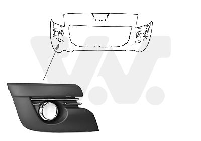 Blende, Stoßfänger vorne rechts Van Wezel 4076584 von Van Wezel