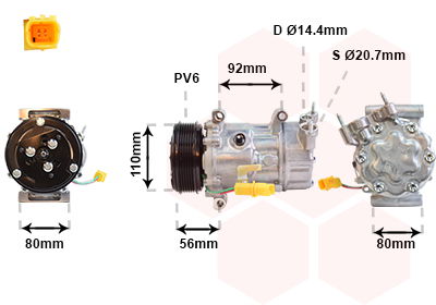 Kompressor, Klimaanlage Van Wezel 0600K416 von Van Wezel